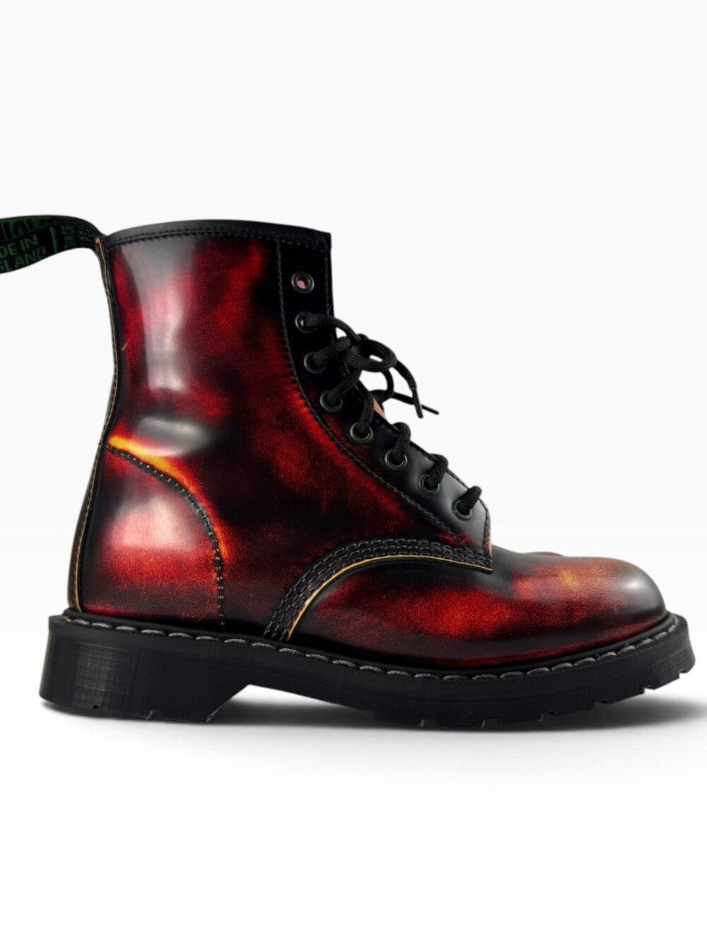Solovair Flame Rub-Off 8 Eye Derby Boots ⢠Womenâs 8.5 ⢠Men's 7.5 ⢠NWOT - Picture 5 of 16
